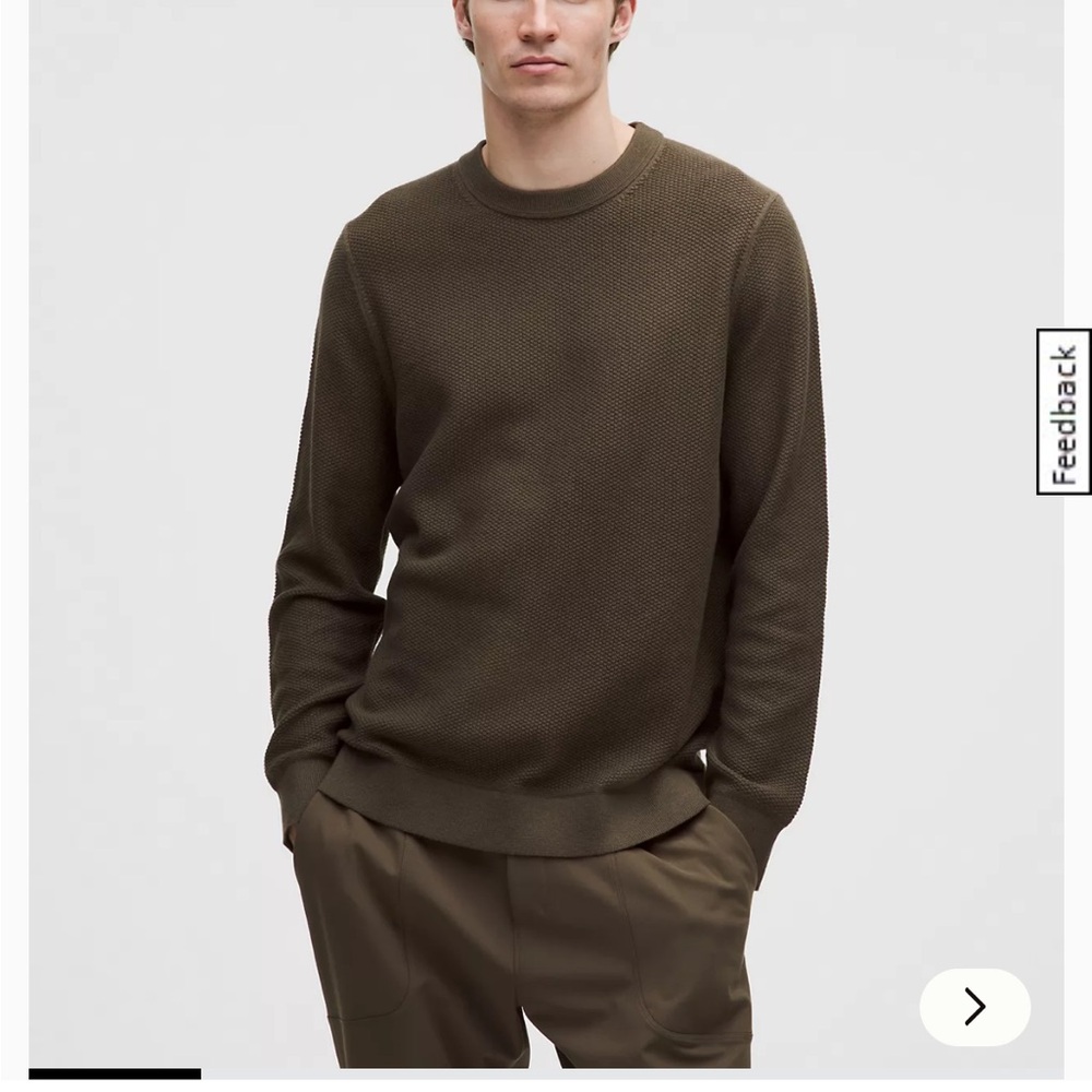 lululemon athletica Men's Khaki Crewneck Sweater